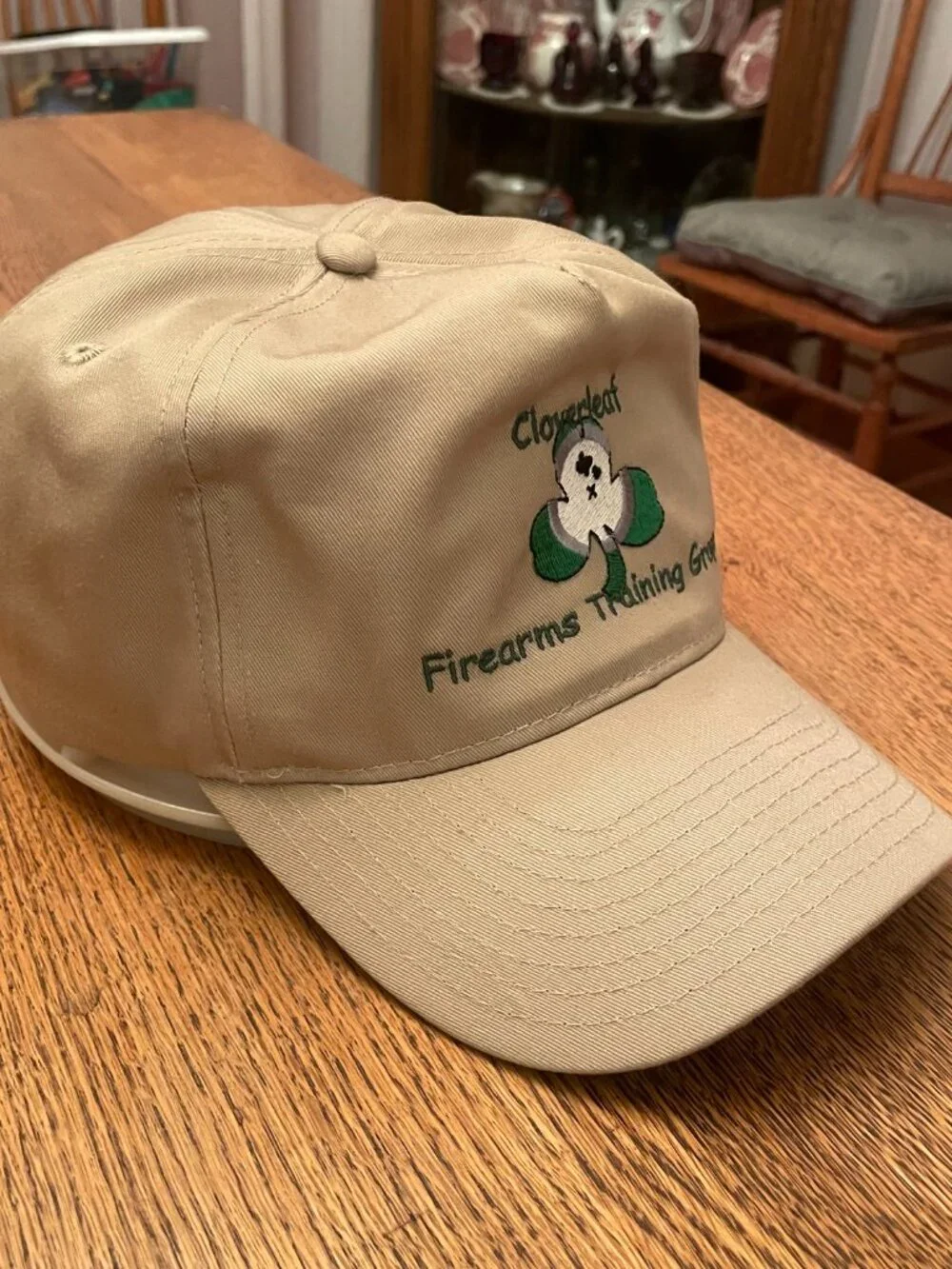 Cloverleaf Firearms Training Group (Idaho) Beige Snapback Baseball Hat Cap